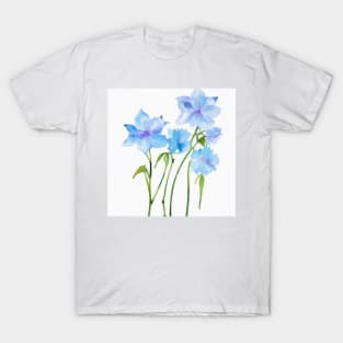 Blue Watercolor Flower T-Shirt